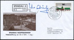 1000 BERLIN 20/ Ab 25.9.1976/ ..BERLIN-SPANDAU-/ HAMBURG 1976 (25.9.) SSt = Diesel-Lok, Waggon + Orig. Sig-natur... - Other & Unclassified