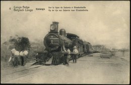 BELGISCH-KONGO 1922 (5.9.) 5 C. BiP Palme, Hellgrün: Katanga, Bahnlinie Sakania - Elisabethville = Dampflok +... - Other & Unclassified