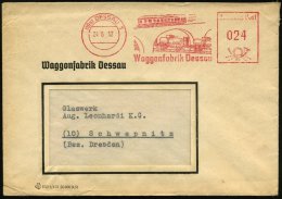 (19b) DESSAU 1/ Waggonfabrik Dessau 1952 (24.6.) Dekorat. AFS = Diesel-Triebwagen, Kesselwaggons , Firmen-Bf.:... - Other & Unclassified