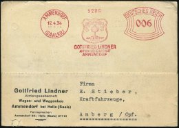 AMMENDORF/ (SAALKR)/ ..GOTTFRIED LINDNER/ AG. 1934 (12.4.) AFS = Firmen-Logo = 1905 Gegr., Karrosserien Für... - Other & Unclassified