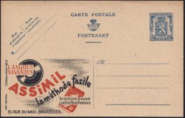 BELGIEN 1941 50 C. Reklame-P Löwe, Blau: LANGUES/VIVANTES/ASSiMiL.. (Sprachschallplatte, Lehrbuch) = Unter... - Other & Unclassified