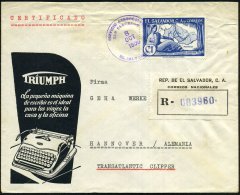 EL SALVADOR 1956 (8.10.) Reklame-Bf: TRIUMPH Máquina De Escribar.. Mit Reise-Schreibmaschine (u.... - Other & Unclassified
