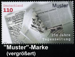 B.R.D. 2000 (Juni) 110 Pf. "350 Jahre Tageszeitungen" Mit Amtl. Handstempel  "M U S T E R" , Postfr. + Amtl.... - Other & Unclassified