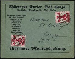BAD SULZA/ **b 1920 (9.2.) 1K-Gitter Auf 2x 10 Pf. National-Vers. , Dekorativer Firmen-Bf: Thüringer Kurier..... - Other & Unclassified