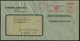 KÖLN 5/ Schneider Papiere.. 1938 (2.2.) AFS = Mann An Papier-Schneidemaschine , Klar Gest. (gefalteter)... - Other & Unclassified