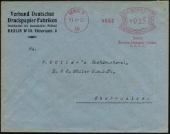 BERLIN W/ 10/ Verband/ Deutscher Druckpapier-Fabrikanten/ GmbH 1930 (11.9.) AFS Klar Auf Firmen-Bf. (Dü.E-1Am) - Other & Unclassified