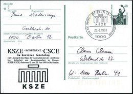 1000 BERLIN 12/ KSZE.. 1991 (20.6.) SSt = Stilis. Brandenbg. Tor Auf Amtl. P 60 Pf. Bavaria + Motivgl. Zudruck: K S... - Other & Unclassified