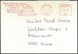 1000 BERLIN 61/ PLANTA/ TABAK-MANUFAKTUR 1982 (15.3.) AFS 0060 Pf. = Brandenbg. Tor , Klar Gest. Firmen-Bf.... - Other & Unclassified