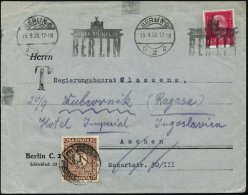 BERLIN C/ D2D/ JEDER EINMAL IN/ BERLIN 1928 (19.9.) BdMWSt (Branbenbg.Tor) A.Inl.Bf. (2x Kl.Riß U.Tesa-Fleck)... - Other & Unclassified