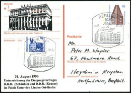 1025 BERLIN 25/ Palast/ Der/ Republik 1990 (31.8.) HWSt = Hauspostamt Der DDR-Volkskammer (im Palast Der Republik)... - Other & Unclassified