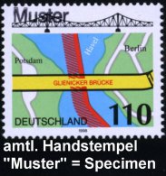 B.R.D. 1998 (Jan.) 110 Pf. "Glienicker Brücke" (Berlin) Mit Handstempel  "M U S T E R" , Postfr. + Amtl.... - Other & Unclassified