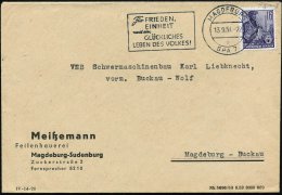MAGDEBURG/ B/ BPA7/ Für FRIEDEN,/ EINHEIT/ U.ein/ GLÜCKLICHES/ LEBEN DES VOLKES! 1954 (13.9.) Seltener... - Other & Unclassified