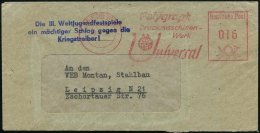 LEIPZIG W 35/ Polygraph/ Druckmaschinenwerk/ VEB/ Universal 1951 (13.6.) AFS (Logo) + Viol. 3L: Die III.... - Other & Unclassified