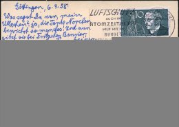 (20b) GÖTTINGEN 2/ LUFTSCHUTZ/ AUCH IM/ ATOMZEITALTER.. 1958 (7.4.) MWSt Auf Bedarfs-Kt. (Bo.S 824 A) - Other & Unclassified