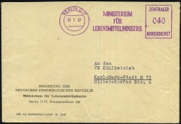 BERLIN O 17/ MINISTERIUM/ FÜR/ LEBENSMITTELINDUSTRIE/ ZKD 1957 (16.1.) Lila ZKD-AFS Klar Auf Dienst-Bf.:... - Other & Unclassified
