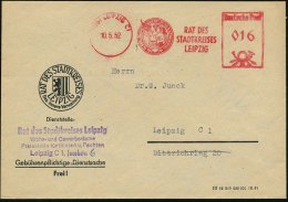 (10b) LEIPZIG C1/ RAT DES/ STADTKREISES/ IV.PARLAMENT DER FDJ.. 1952 (10.5.) Seltener AFS (2 FDJ-ler Mit Flagge)... - Other & Unclassified