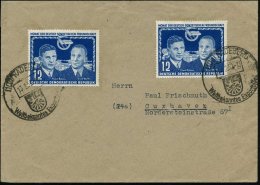 D.D.R. 1952 (13.2.) 12 Pf. "Deutsch-Sowjet.Freundschaft", Reine MeF: 2 Stück  = Stalin-Preisträger P.... - Other & Unclassified