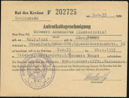 Zeulenroda 1954 (6.4.) Viol. Dienstsiegel-HdN: DDR/Bezirk Gera/Rat Des Kreises Zeulenroda Auf... - Other & Unclassified