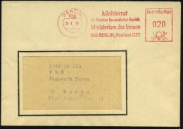 108 BERLIN/ Ministerrat/ Der DDR/ Ministerium Des Innern.. 1973 (26.1.) AFS Klar Auf Dienst-Bf., Minister = Friedr.... - Other & Unclassified