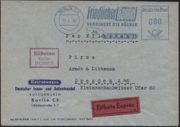 BERLIN C 2/ Friedlicher Handel/ VERBINDET DIE VÖLKER/ DIA/ KULTURWAREN 1956 (17.4.) Blauer AFS 080 Pf. =... - Other & Unclassified