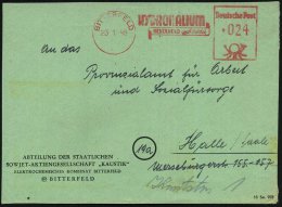 BITTERFELD/ HYDRONALIUM/ BESTÄNDIG U.leicht 1948 (23.1.) AFS Auf Vordr.-Vs.: ABT. DER STAATL. SOWJET-A.G.... - Other & Unclassified