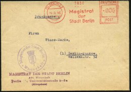 (1) BERLIN C 2/ Magistrat/ Der/ Stadt Berlin 1946 (4.4.) Seltener AFS-Typ "Hochrecht" + Viol. 1K-HdN: Magistrat Der... - Other & Unclassified
