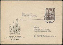 BERLIN 1953 (14.11.) 4 Pf + 1 Pf. Kaiser-Wilhelm-Gedächtniskirche, EF = Kirche Vor Der Zerstörung (=... - Other & Unclassified