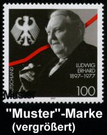 B.R.D. 1997 (Feb.) 100 Pf. "100. Geburstag Ludwig Erhard" Mit Amtl. Handstempel  "M U S T E R" , Postfr. + Amtl.... - Other & Unclassified