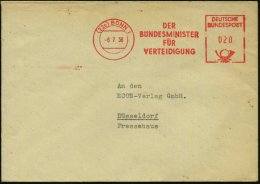 (22c) BONN 1/ DER/ BUNDESMINISTER/ FÜR/ VERTEIDIGUNG 1956 (6.7.) AFS + Abs.-Vordr.:.. Argelanderstraße... - Other & Unclassified