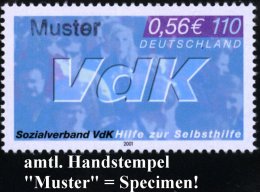 B.R.D. 2001 (Jan.) 110 Pf.(056 C.) "Sozialverband V D K" Mit Amtl. Handstempel  "M U S T E R" , Postfr. + Amtl.... - Other & Unclassified