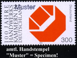 B.R.D. 2000 (Juni) 300 Pf. "100 Jahre Handwerkskammern In Deutschland" Mit Amtl. Handstempel  "M U S T E R" ,... - Other & Unclassified