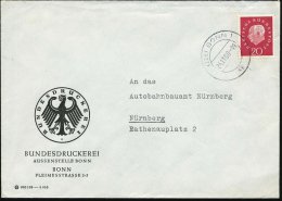 (22c) BONN 1/ Cp 1960 (24.11.) 2K Auf Frankiertem Dienst-Bf.: BUNDESDRUCKEREI/ AUSSENSTELLE BONN = Verantwortlich... - Other & Unclassified