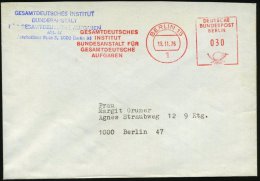 1 BERLIN 15/ GESAMTDEUTSCHES/ INSTITUT/ BUNDESANSTALT FÜR/ GESAMTDEUTSCHE/ AUFGABEN 1976 (19.11.) AFS +... - Other & Unclassified