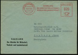 (18) SAARLAND/ DER MINISTER FÜR WIRTSCHAFT/ VERKEHR U.LANDWIRTSCHAFT 1960 (14.6.) AFS "DEUTSCHE/ BUNDESPOST"... - Other & Unclassified