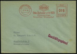 SAARBRÜCKEN 2/ Ozwi/ Otto Zwissler Gegr.1920/ Büromaschinen.. 1952 (22.9.) Seltener AFS-Typ Francotyp... - Other & Unclassified