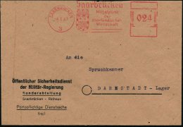 SAARBRÜCKEN/ 2/ Mittelpunkt/ Der/ Saarländ./ Wirtschaft 1947 (4.6.) Aptierter AFS "Hakenkreuz" = Entfernt... - Other & Unclassified