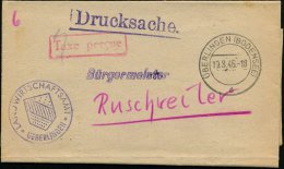 ÜBERLINGEN (BODENSEE)/ D 1946 (19.8.) 2K + Roter Ra.: Taxe Percue + Viol. Abs.-1K: LANDWIRTSCHAFTSAMT..... - Other & Unclassified