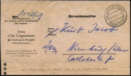 FREIBURG (BREISGAU)1/ A/ GEBÜHR BEZAHLT 1947 (18.12.) Schw. 2K Auf Zeitungs-Sb.: Verlag "Die Gegenwart".. Mit... - Other & Unclassified