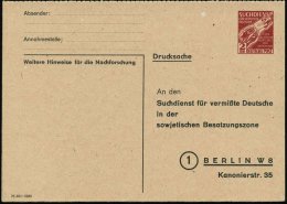 SBZ 1946 Doppel-Suchdienst-P 2 RM "Suchdienst Für Vermißte Deutsche In Der SBZ" Mit Durchstich , Ungebr.... - Other & Unclassified