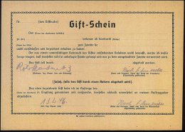 OBERNKIRCHEN 1946 (13.2.) Orig. Dokument: Gift-Schein Für  G I F T - T R A N S P O R T, (Format A5) Gebr. Mit... - Other & Unclassified