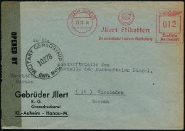 KLEIN AUHEIM/ G J/ Jllert Etiketten.. 1945 (23.10.) AFS "Reichsadler" Unverändert Weiterverwendet!... - Other & Unclassified