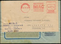 BRAUNSCHWEIG 1/ MIAG 1946 (18.10.) Aptierter AFS "DEUTSCHE/REICHSPOST" Antiqua , NS-Adler Entfernt  =... - Other & Unclassified