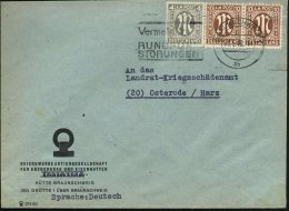 BRAUNSCHWEIG 1 1946 (31.5.) MWSt A.AM-Post 4 Pf. U. 2x 10 Pf., MiF Eng U. Weit Gez., Aptierter Firmenbf:... - Other & Unclassified