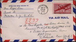 U.S.A. 1946 (19.1.) MaWellenSt.: ROCHESTER/2/N.Y. , EF 6 C. Flp. , Inl.-Flp.-Bf. An Kgf.- POW Camp PWE 424 ,APO... - Other & Unclassified