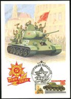 UdSSR 1984 (25.1.) Sowjet. Panzer-Fahrzeuge II. Weltkrieg, Kompl. Satz + ET-SSt (T 34) , 5 ET-Maximumkarten! ... - Other & Unclassified