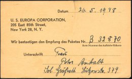 SOLINGEN-/ GRÄFRATH/ A 1948 (27.5.) 1K Auf CARE-Kt.: US EUROPA CORPORATION NEW YORK =... - Other & Unclassified