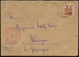 KORNWESTHEIM/ (Württ)/ A 1948 (29.4.) 1K-Steg + Roter Zensur-2K: Internierungslager 75/Nr.8/Zensurstelle =... - Other & Unclassified