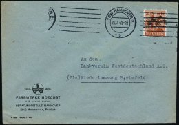 (20) HANNOVER 2/ B 1948 (26.7.) Bd.MaSt Auf Vordr.-Bf.: FARBWERKE HOECHST/U.S. Administration/BERATUNGSSTELLE... - Other & Unclassified