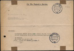 HAMBURG 1/ Am 1947 (20.12.) 2K Auf Britischem Dienst-Faltbf.: Investigations (MGAX) Section.. Hansestadt Hamburg... - Other & Unclassified