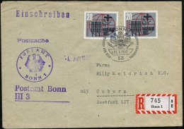 53 BONN 1/ B/ BESUCH DES USA-PRÄSIDENTEN KENNEDY 1963 (23.6.) SSt = US-Wappen + RZ: Bonn 1 (ohne PLZ =... - Other & Unclassified